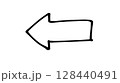 手書き矢印004　黒 128440491