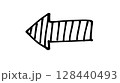 手書き矢印005　黒 128440493