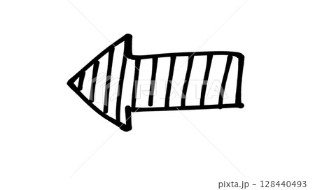 手書き矢印005 黒 手書き矢印005 黒 128440493