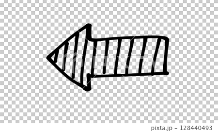 手書き矢印005 黒 手書き矢印005 黒 128440493