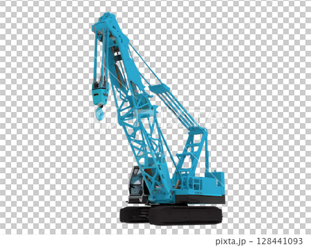建設土木工事現場の玉掛け用の建機であるクローラークレーン 建設土木工事現場の玉掛け用の建機であるクローラークレーン 128441093