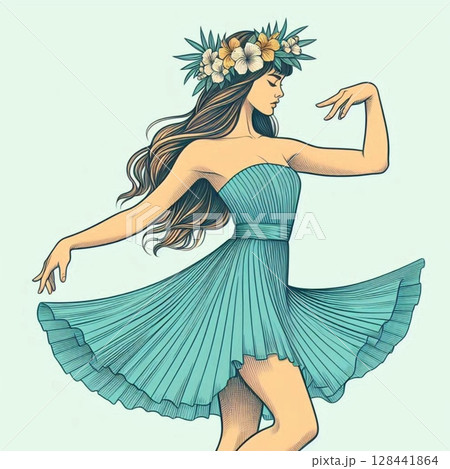 風に踊るバレリーナ 風に踊るバレリーナ 128441864