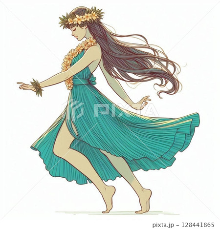 青いドレスの美女 青いドレスの美女 128441865