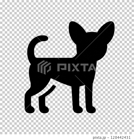 吉娃娃剪影狗圖標 128442431