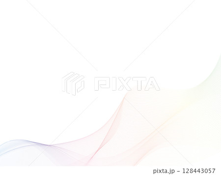 細い曲線の背景(下側,カラフル) 細い曲線の背景(下側,カラフル) 128443057