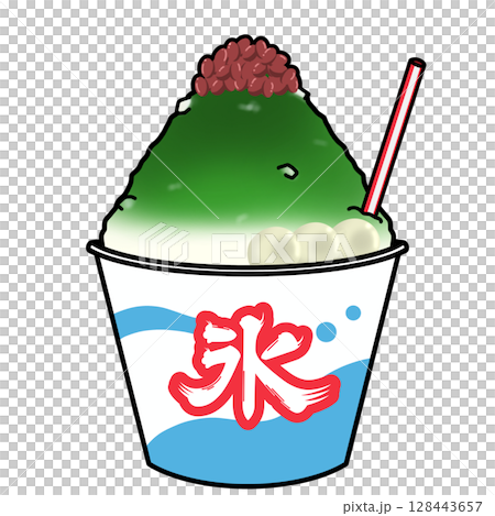 小吃攤上的宇治抹茶刨冰插圖 小吃攤上的宇治抹茶刨冰插圖 128443657