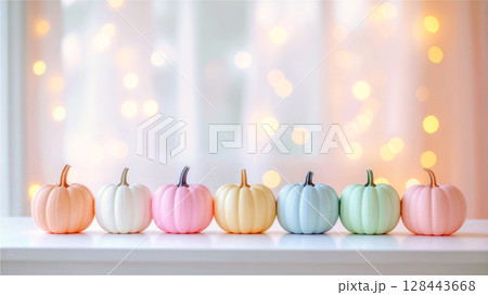 パステルカラーのハロウィンかぼちゃ 128443668