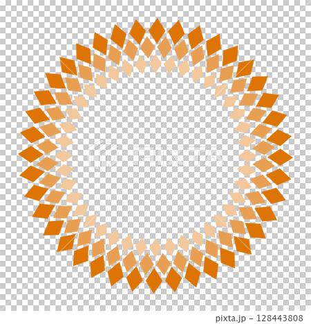Orange triple diamond round frame 128443808