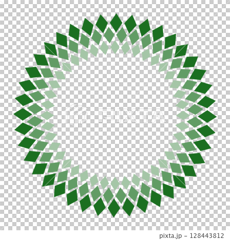 綠色三重鑽石圓框 128443812