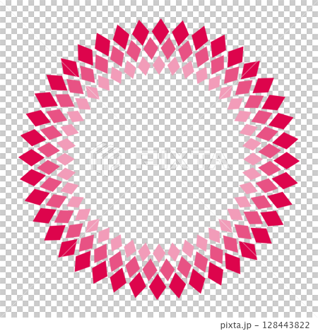 Bright pink triple diamond round frame 128443822