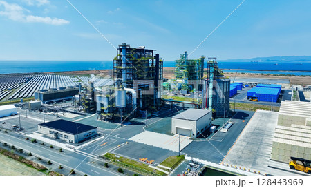 バイオマス発電所 空撮 バイオマス発電所 空撮 128443969