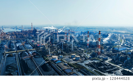 工業地帯の風景 空撮 工業地帯の風景 空撮 128444028