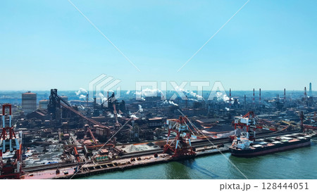 工業地帯の風景 空撮 工業地帯の風景 空撮 128444051