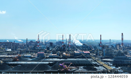工業地帯の風景　空撮 128444059