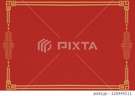 Chinese frame vector. Red background with gold border for invitation, greeting, wedding. Chinese traditional template with place for your text. Chinese frame vector. Red background with gold border for invitation, greeting, wedding. Chinese traditional template with place for your text. 128444111