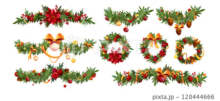 Christmas cartoon garland set 128444666