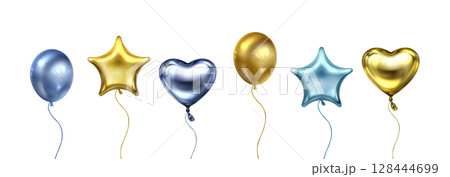 Metallic 3d balloon set 128444699