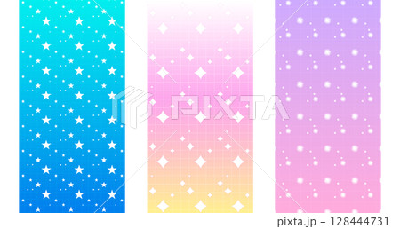 Gradient star patterns in pastel y2k colors 128444731