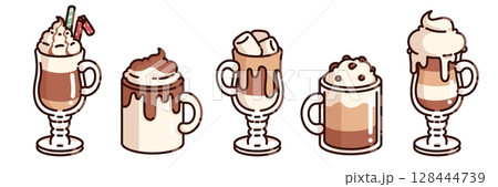Christmas coffee drinks collection 128444739