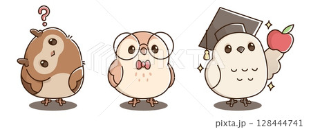 Cartoon school owls 128444741