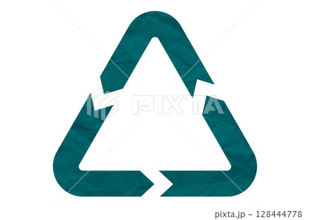 Green recycle symbol paper isolated on transparent background 128444778