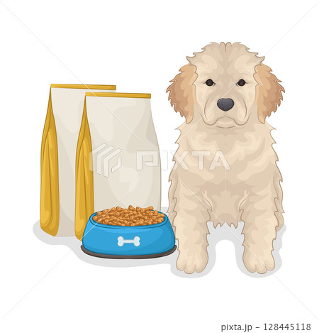 Illustration of Dog with treat 128445118