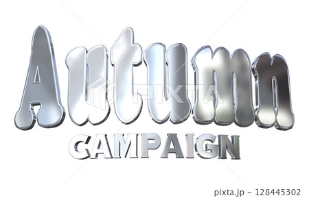 3DCG文字「Autumn Campaign（オータムキャンペーン）」秋のキャンペーン 128445302