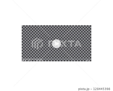 Transparent Video Player Mockup Featuring a Checkered Background. 128445398
