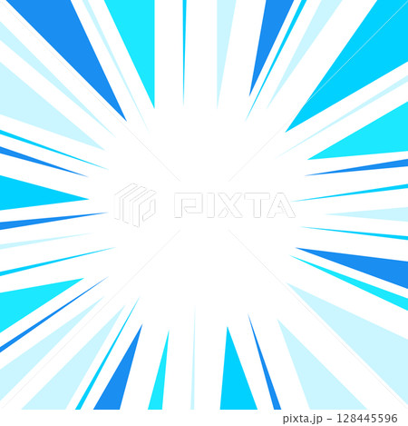青色の集中線のイラスト 青色の集中線のイラスト 128445596