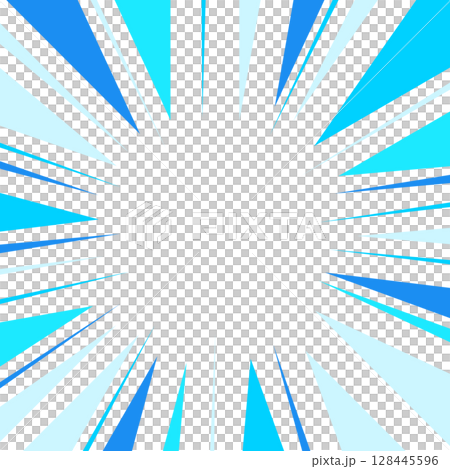 青色の集中線のイラスト 青色の集中線のイラスト 128445596