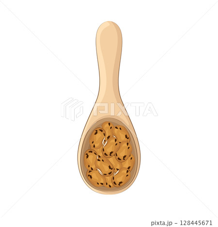 Illustration of bean on a spoon Illustration of bean on a spoon 128445671