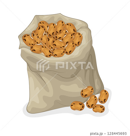 Illustration of bean in a sack Illustration of bean in a sack 128445693