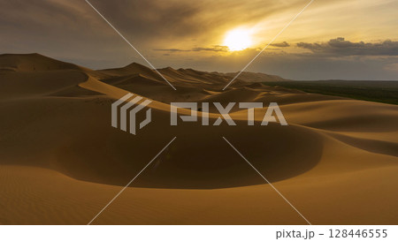 Landscape in desert at sunset 128446555
