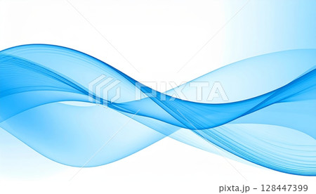 Abstract blue background with dynamic flowing lines and glowing light waves, a modern digital art illustration perfect for technology and business web design templates 128447399