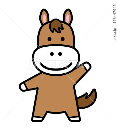 可愛い馬のキャラクター 128447946