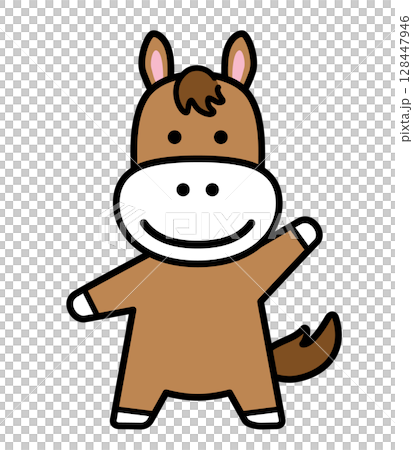 可愛い馬のキャラクター 128447946