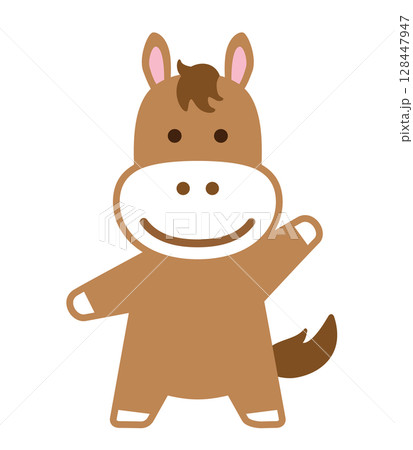 可愛い馬のキャラクター 可愛い馬のキャラクター 128447947