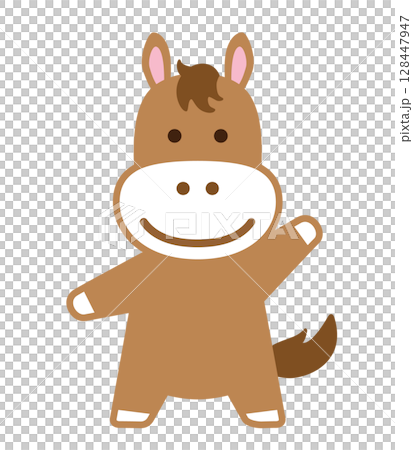 可愛い馬のキャラクター 可愛い馬のキャラクター 128447947
