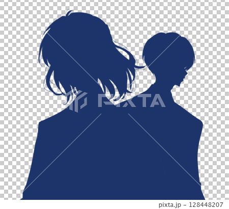 Men and women in suits, working people, silhouettes 128448207