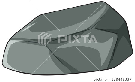 Minimalist Vector Illustration of a Gray Rock 128448337