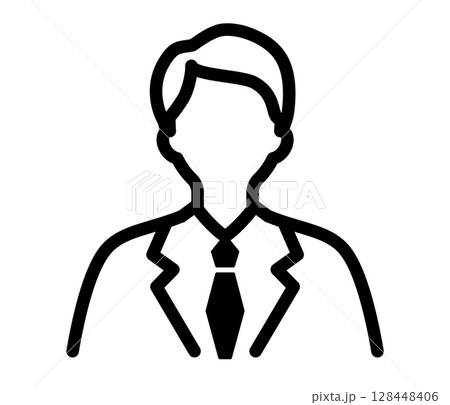 サラリーマン・ビジネスマン・会社員のアイコン　男性　人　人物　スーツ　就活生　新入社員　先輩　営業 128448406
