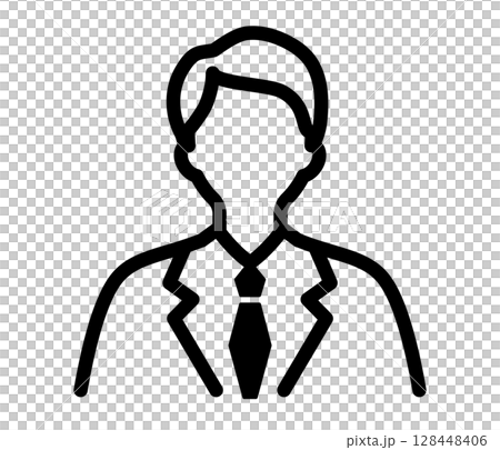 サラリーマン・ビジネスマン・会社員のアイコン　男性　人　人物　スーツ　就活生　新入社員　先輩　営業 128448406