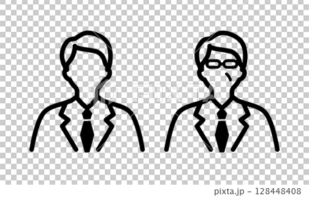 受薪族，商人，公司員工圖標，男性，西裝，求職者，新員工，老闆，銷售，行政人員，人 128448408