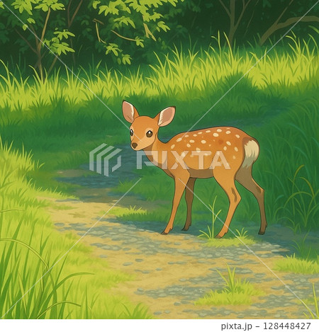 森で出会った鹿 森で出会った鹿 128448427