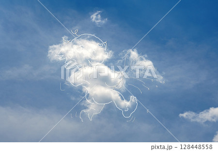 雲アート　歩く小便小僧 128448558
