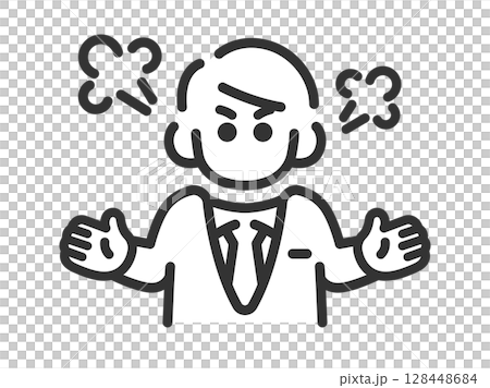 憤怒的商人圖示插圖（線條畫） 128448684
