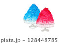 かき氷　水彩　透過素材 128448785