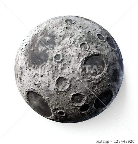 Moon Planet Isolated on White Background. Generative ai Moon Planet Isolated on White Background. Generative ai 128448926