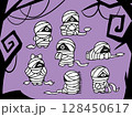 ハロウィンのかわいい包帯男のイラスト素材 128450617