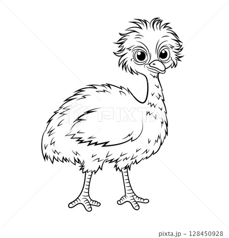 Doodle Vector Illustration of Emu in Cartoon Style Doodle Vector Illustration of Emu in Cartoon Style 128450928